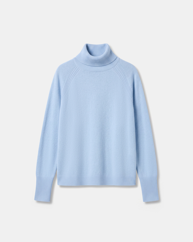 Paco sweater sky blue cashmere turtleneck sweater ZAPA