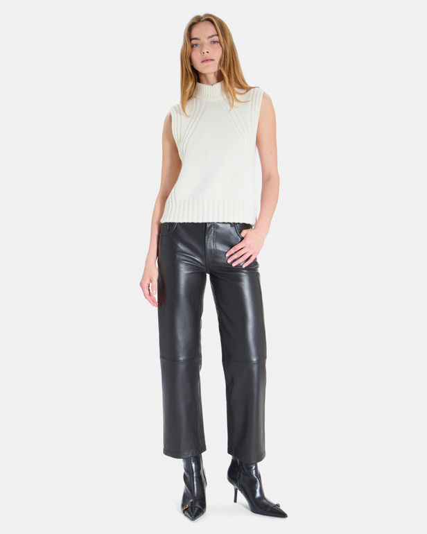 Nina sweater Off-white sleeveless wool sweater ZAPA