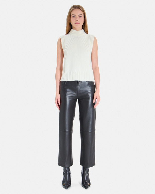 Nina sweater Off-white sleeveless wool sweater ZAPA