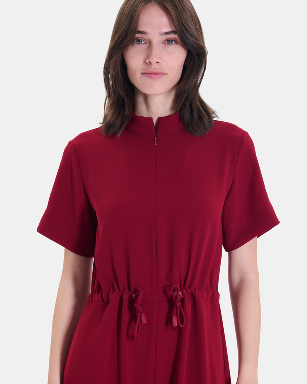 Ribelle Dress Carmine red midi dress with short sleeves ZAPA