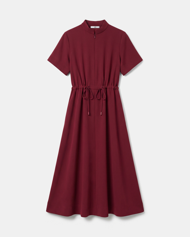 Ribelle Dress Carmine red midi dress with short sleeves ZAPA