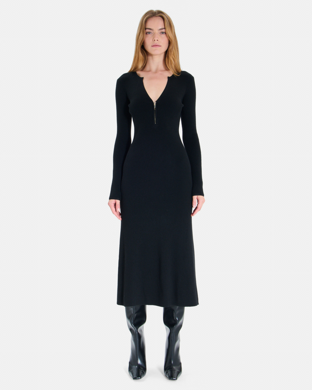 Ritassy Dress Long black dress with long sleeves ZAPA