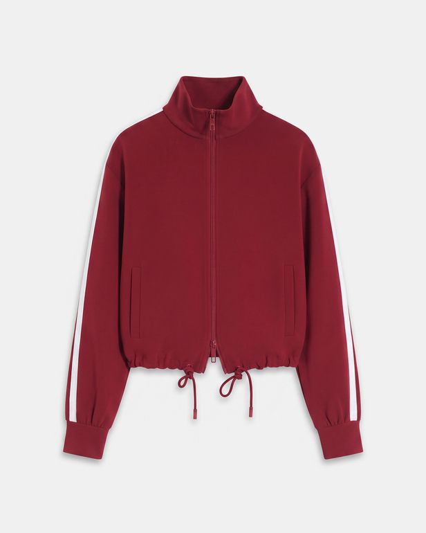 Bercilli Jacket Carmine red zip-up jacket with a stand-up collar ZAPA