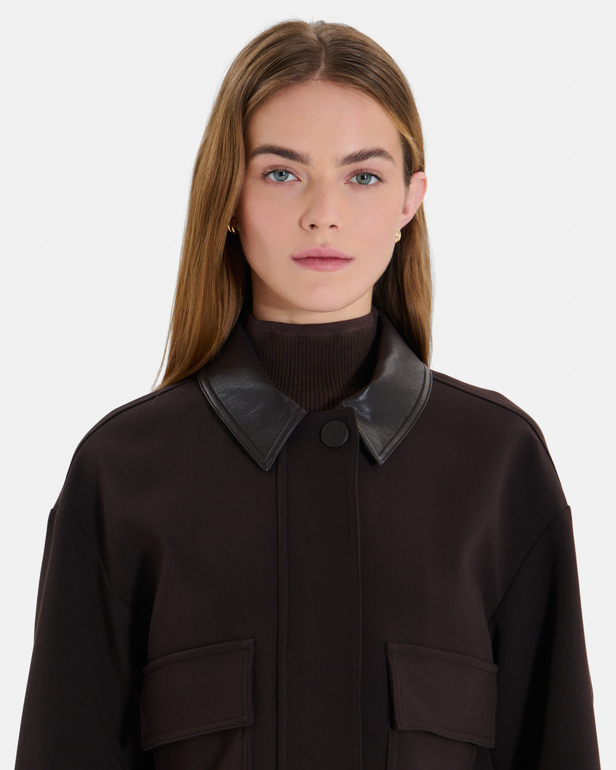 Valencia Jacket Short, belted chocolate-colored jacket ZAPA