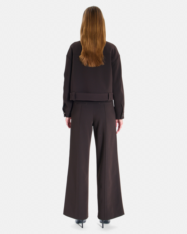 Valencia Jacket Short, belted chocolate-colored jacket ZAPA