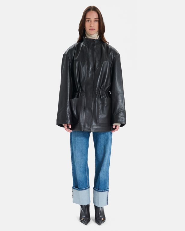 Valence Jacket adjustable mid-length chocolate brown jacket ZAPA