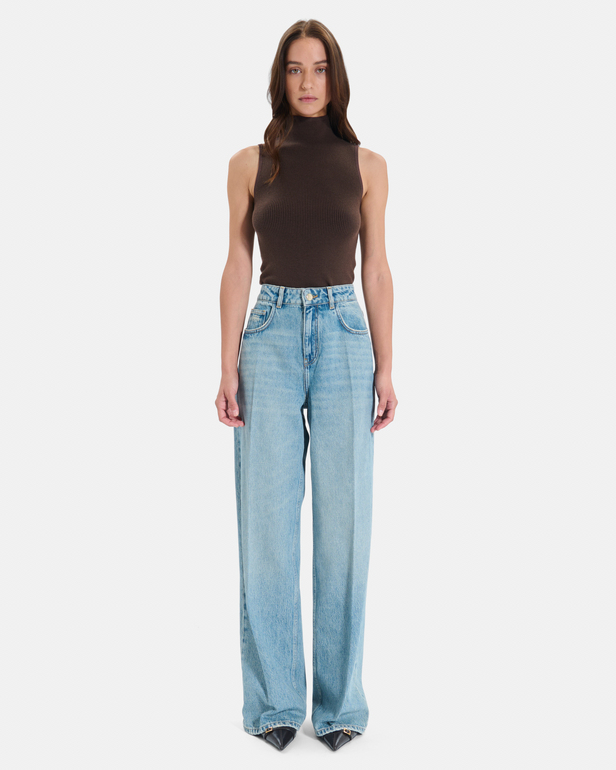 Pamover Jean Vintage blue straight-leg cotton jeans ZAPA