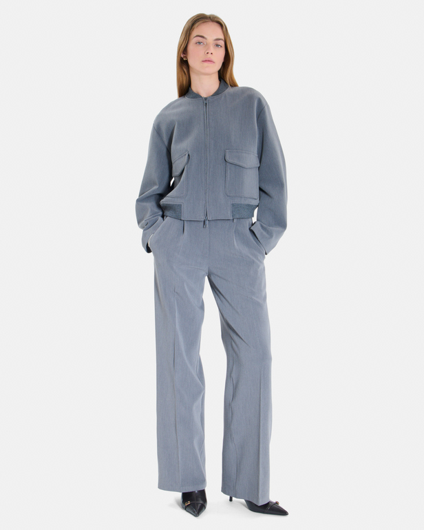 Pleyel Pants Pleyel Grey Marl Palazzo Trousers ZAPA