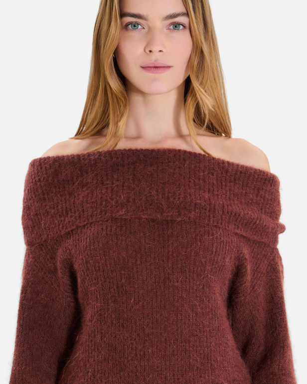 Numa Sweater Chocolate wool knit sweater ZAPA
